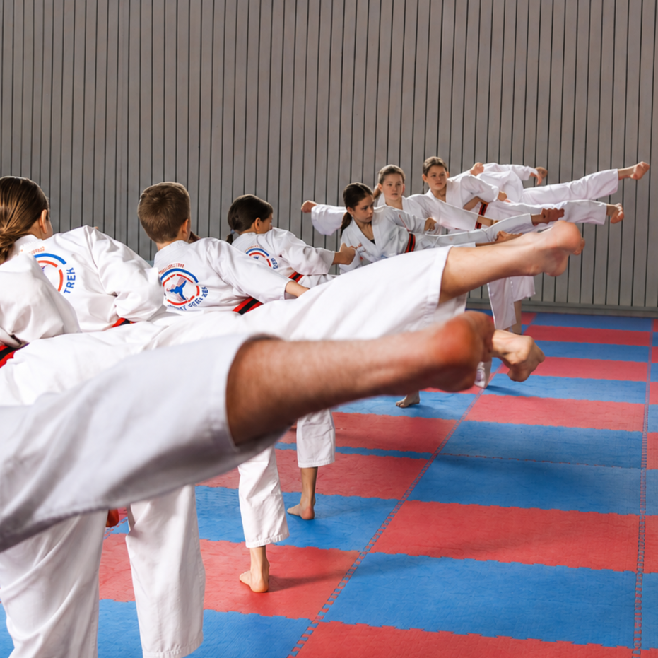Taekwondo-Training mit Kindern und Jugendlichen im Dojang der Kampfkunstschule Fichtner